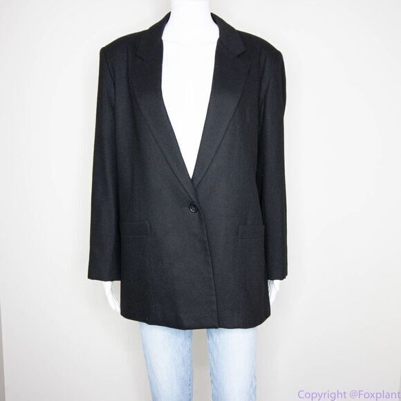 Vintage Dumas women's 100% Wool USA‎ made black blazer jacket, size 14 - Picture 2 of 16